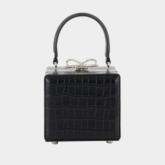 Croco Micro Handbag - SELF PORTRAIT - Leather - Black