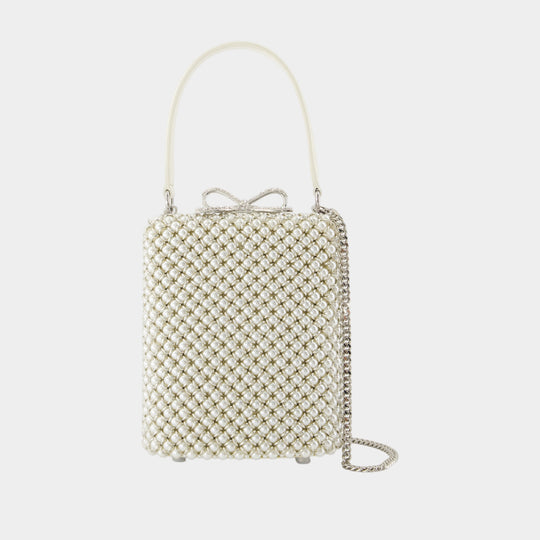 Pearl Embellished Mini Bag - SELF PORTRAIT - Metal - White