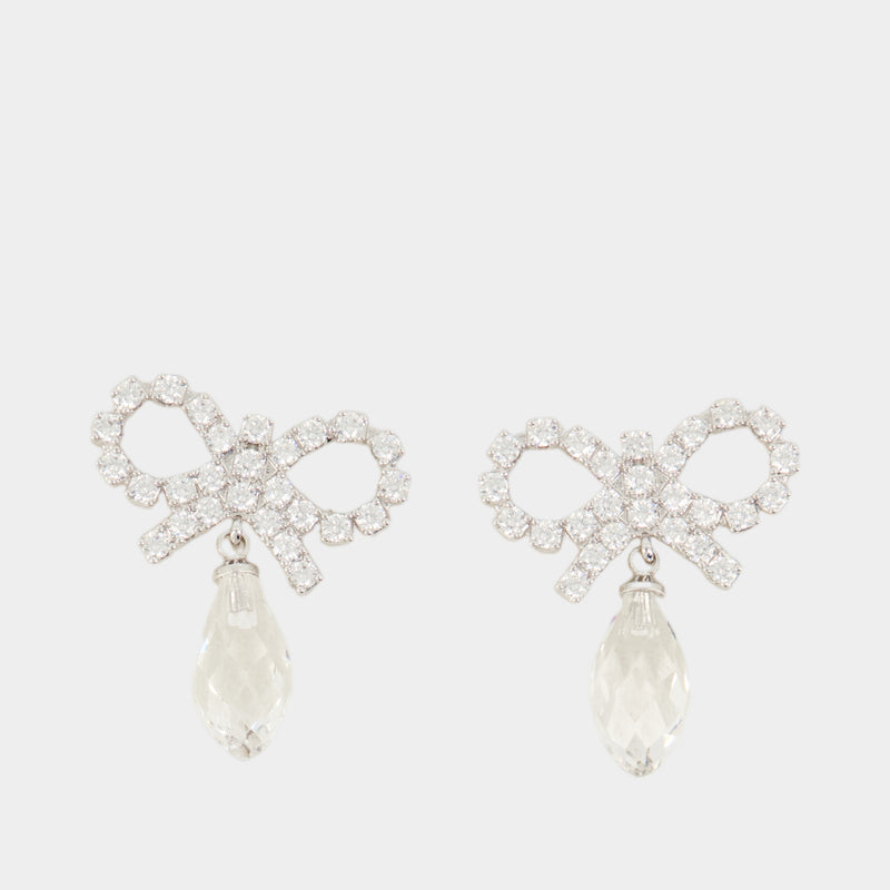 Bow Droplet Earrings - SELF PORTRAIT - Metal - Silver