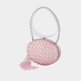 Oval Crystal Chain Clutch - SELF PORTRAIT - Synthetic - Pink