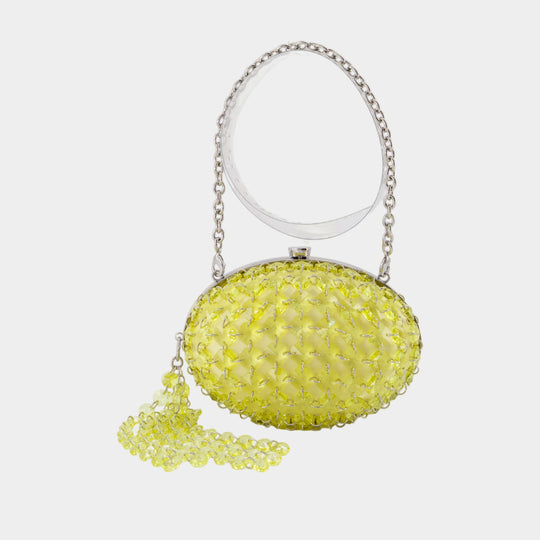 Oval Crystal Chain Clutch - SELF PORTRAIT - Synthetic - Yellow