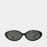 Oval Curve Sunglasses - Casablanca - Metal - Black