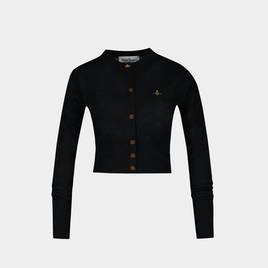 Bea Cropped Cardi T-Shirt - Vivienne Westwood - Wool - Black