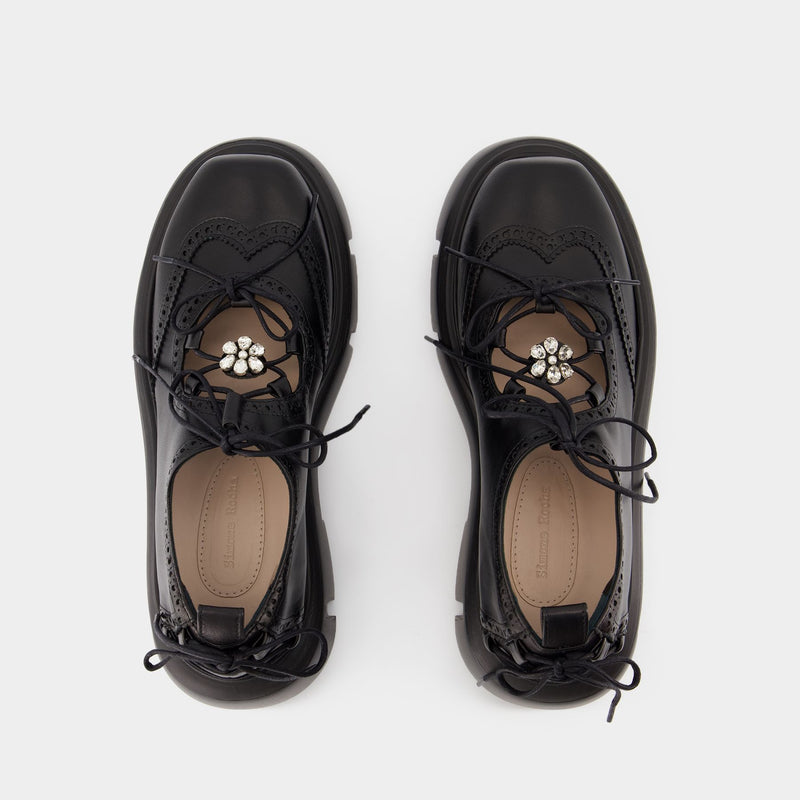 Ghillie Brogue Sneakers - Simone Rocha - Leather - Black