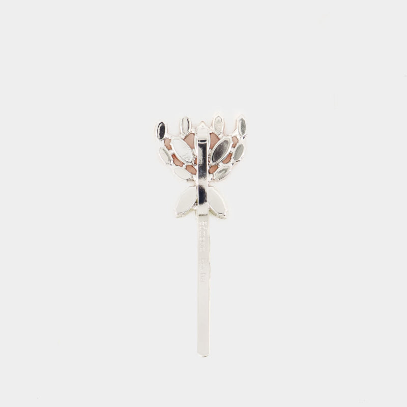 Crystal Carnation Hair Clip - Simone Rocha - Brass - Red