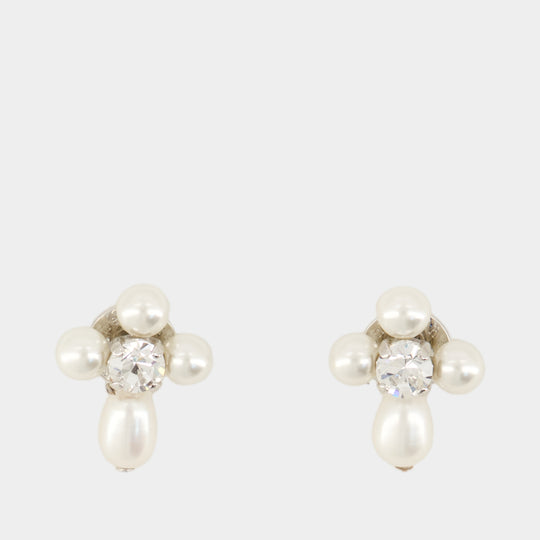Pearl & Crystal Earrings - Simone Rocha - Pearl - White