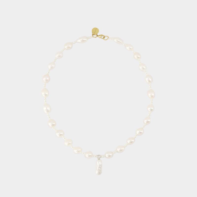 Baroque Pearl Staccato Pattern Pendant - Simone Rocha - Pearl - Silver