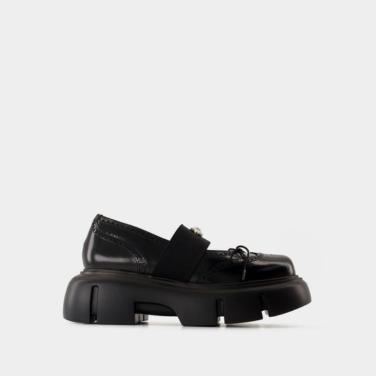 Platform Ballet Brogues Ballerinas - Simone Rocha - Leather - Black