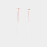 Slim Bow Ribbon Drip Earrings - Simone Rocha - Crystal - Pink