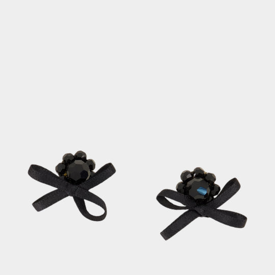 Petite Daisy Earrings - Simone Rocha - Crystal - Black