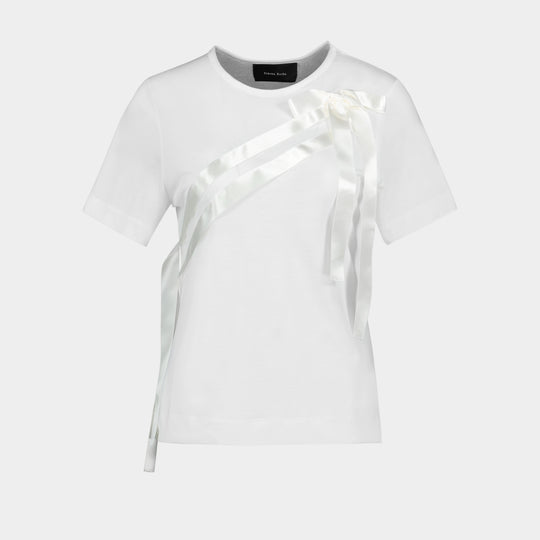 Bow Sash Easy T-Shirt - Simone Rocha - Lyocell - Ivory