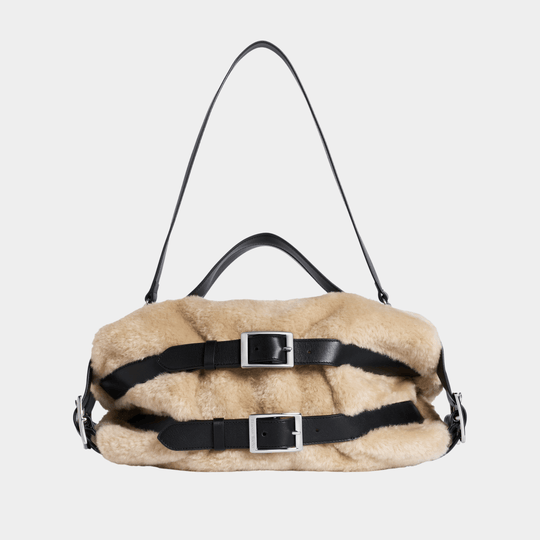 Biker Purse - Simone Rocha - Faux Fur - Beige