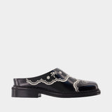 Floral Lace Mules - Simone Rocha - Leather - Black