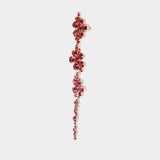 Floral Earrings - Simone Rocha - Synthetic Pearls - Red