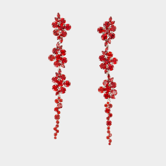 Floral Earrings - Simone Rocha - Synthetic Pearls - Red
