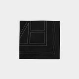 Embroidered Monogram Scarf - TOTEME - Silk - Black