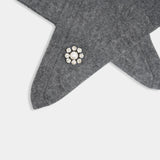 Cashmere Neckerchief W/ Emb Scarf - Simone Rocha - Cashmere - Grey
