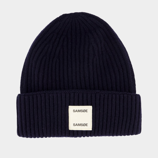 Samsoe W Beanie - Samsoe Samsoe - Wool - Blue