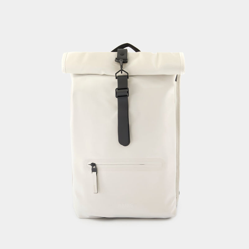 Rolltop Rucksack W3 - RAINS - Synthetic - White