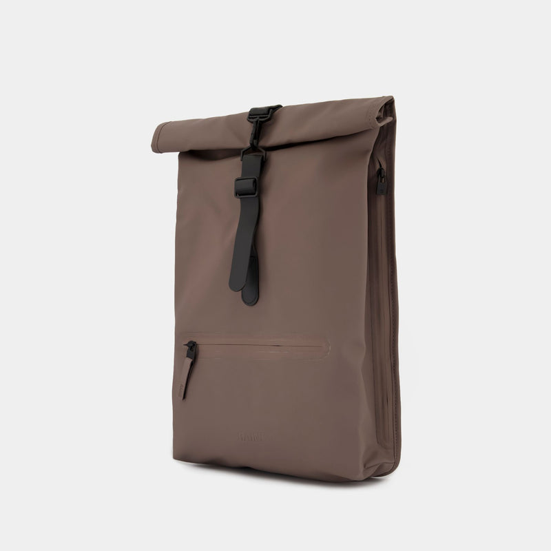 Rolltop Rucksack W3 - RAINS - Synthetic - Brown