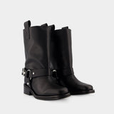 Biker Tubular Boots - Ganni - Synthetic Leather - Black