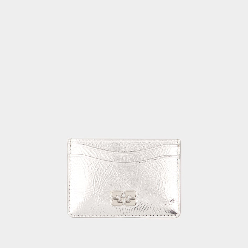 Ganni Bou Card Holder - Ganni - Synthetic Leather - Silver