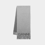 Scarf - Ganni - Wool - Grey