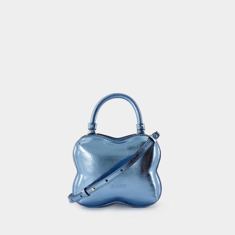 Butterfly Small Crossbody - Ganni - Synthetic Leather - Blue