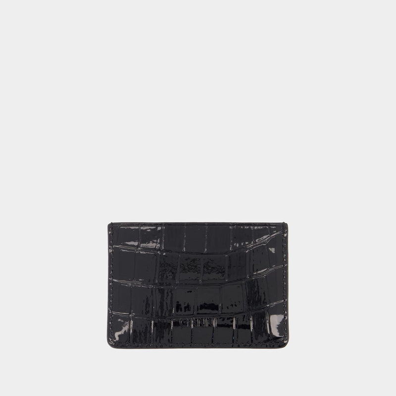 Ganni Bou Card Holder - Ganni - Synthetic Leather - Black