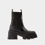 Cleated Mid Chelsea Boots - Ganni - Synthetic Leather - Black