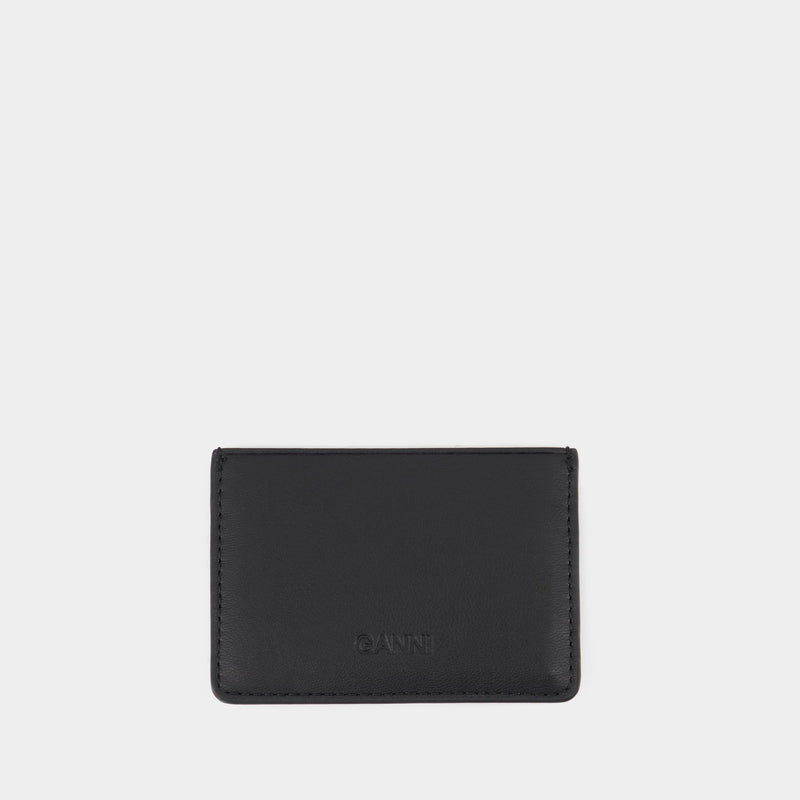 Ganni Bou Card Holder - Ganni -  Leather - Black