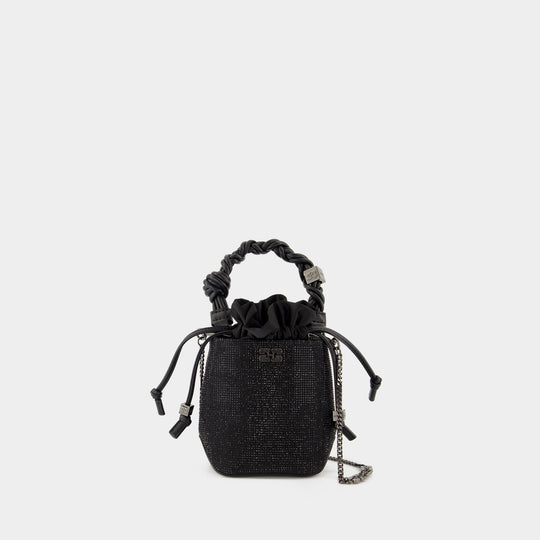 Bou Bucket Mini Strass Crossbody - Ganni - Polyester - Black