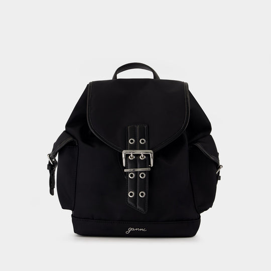 Bucky Small Backpack - Ganni - Nylon - Black