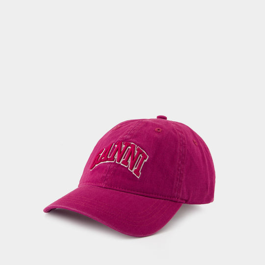 Cap - Ganni - Cotton - Purple