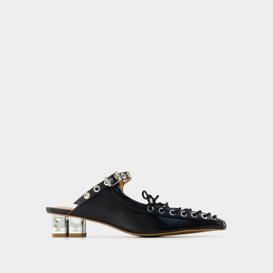 Eyelets Sandals - Ganni - Synthetique - Black