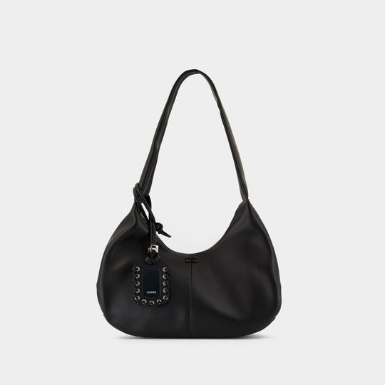 Bou Medium Shoulder Bag - Ganni - Leather - Black
