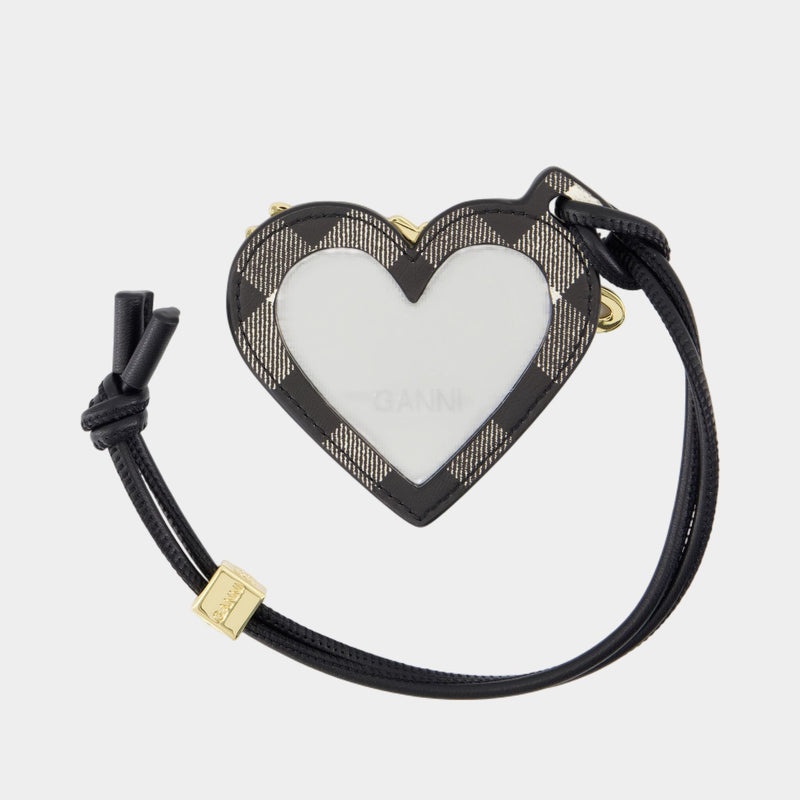 Bou Heart Keyring - Ganni - Leather - Black