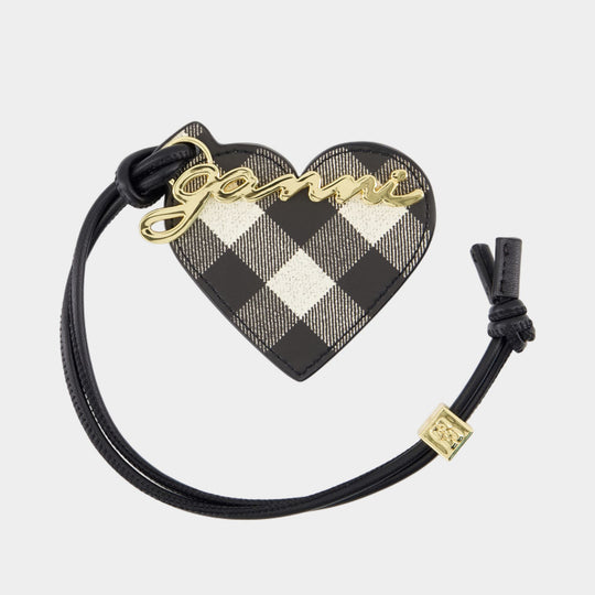 Bou Heart Keyring - Ganni - Leather - Black