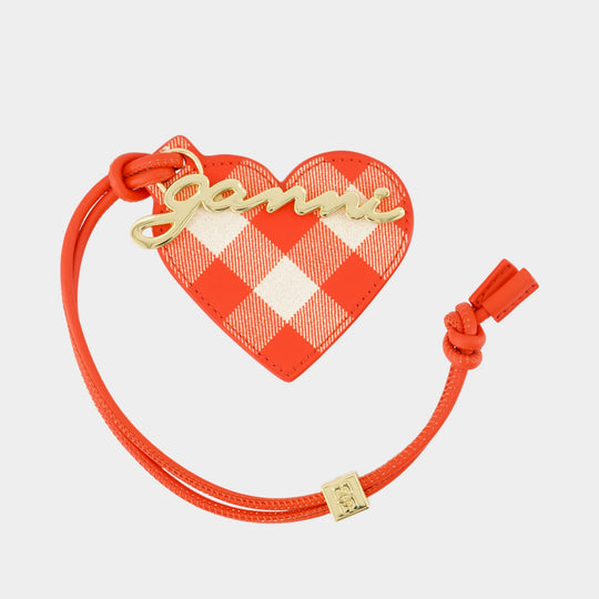 Bou Heart Keyring - Ganni - Leather - Red