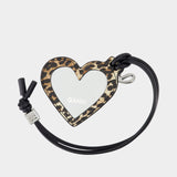 Bou Heart Keyring - Ganni - Leather - Printed