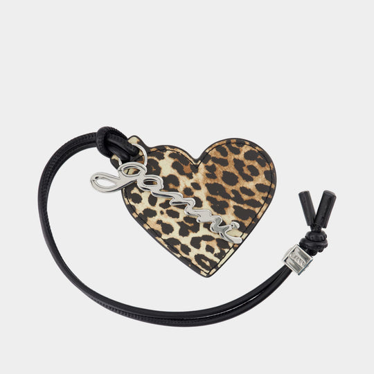 Bou Heart Keyring - Ganni - Leather - Printed