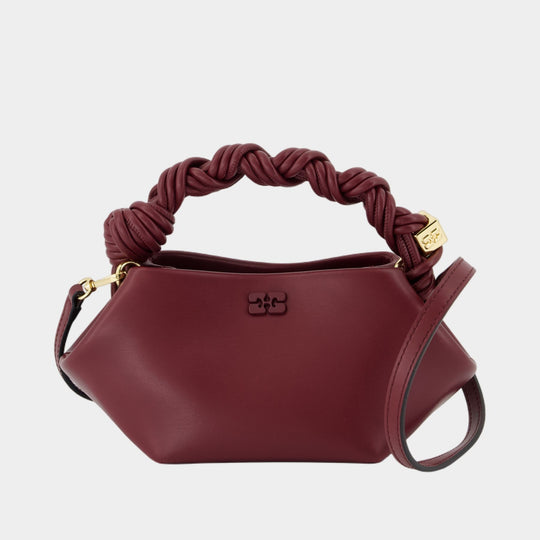 Bou Mini Crossbody - Ganni - Leather - Burgundy