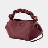 Bou Mini Crossbody - Ganni - Leather - Burgundy