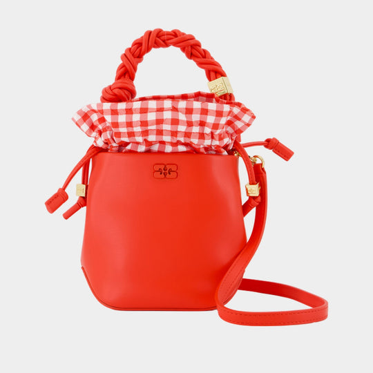 Bou Bucket Mini Purse - Ganni - Leather - Red