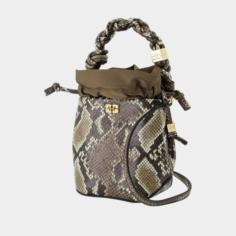 Bou Bucket Purse - Ganni - Leather - Printed