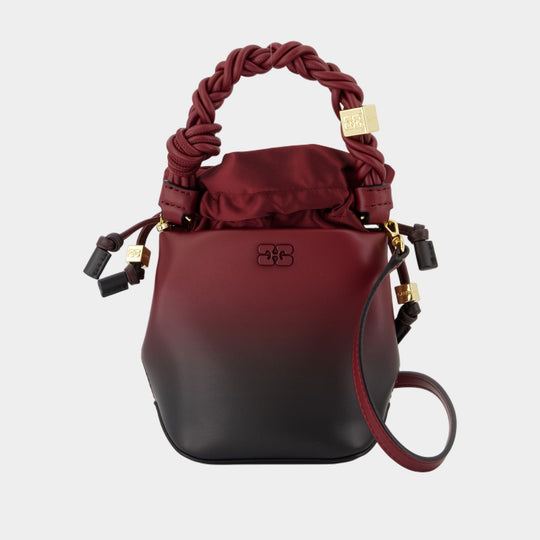 Bou Bucket Mini Purse - Ganni - Leather - Burgundy