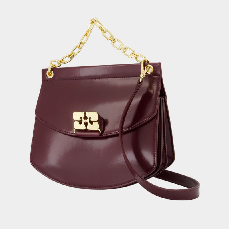 Apo G Small Wallet On Chain - Ganni - Synthetic - Burgundy