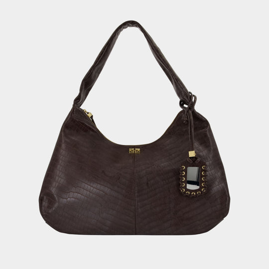 Bou Xxl Travel Bag - Ganni - Leather - Brown