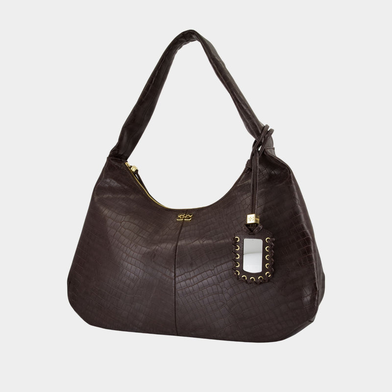 Bou Xxl Travel Bag - Ganni - Leather - Brown