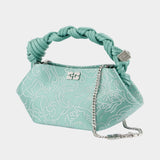 Bou Mini Flower Crossbody - Ganni - Satin - Green